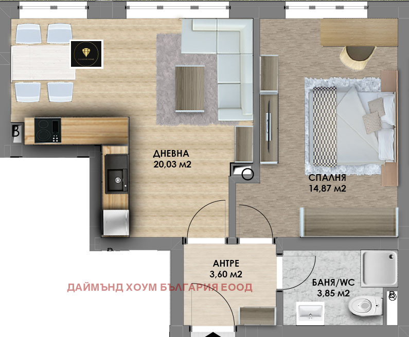 Myytävänä  2 makuuhuonetta Plovdiv , Hristo Smirnenski , 63 neliömetriä | 38639286 - kuva [3]