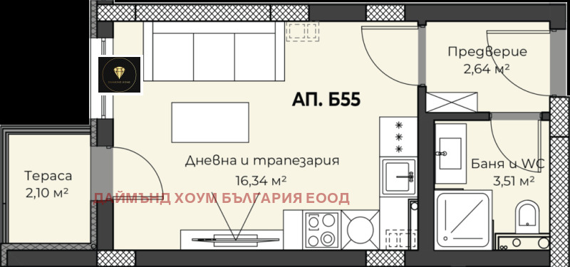 Na prodej  Studio Plovdiv , Peštersko šose , 35 m2 | 94402546 - obraz [2]