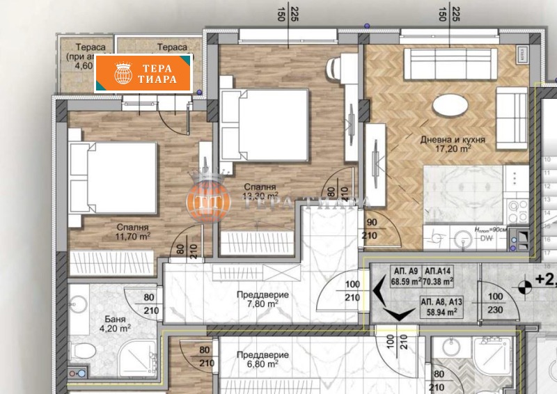 Продава 3-СТАЕН в град София, Овча купел 2 - 88 кв.м / 186 900 € » 365 544.63 лв., ТЕРА ТИАРА