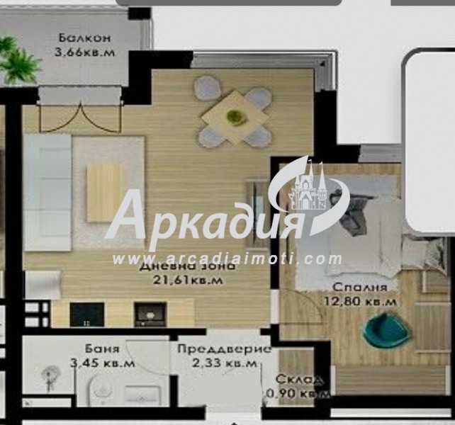 Zu verkaufen  1 Schlafzimmer Plowdiw , Wastanitscheski , 61 qm | 82112138