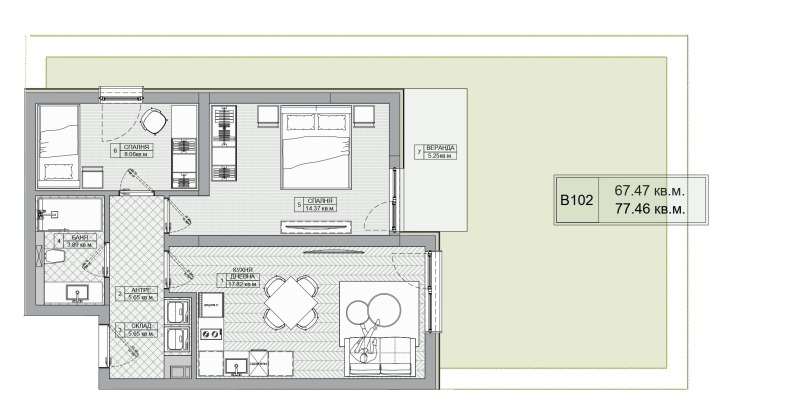 Zu verkaufen  2 Schlafzimmer Burgas , Izgrew , 77 qm | 59445172 - Bild [2]