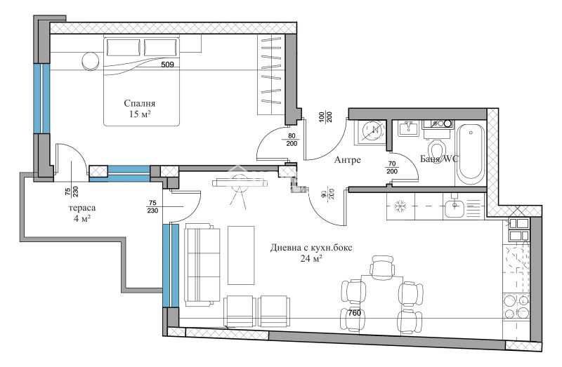 Zu verkaufen  1 Schlafzimmer Plowdiw , Hristo Smirnenski , 76 qm | 56863631 - Bild [2]