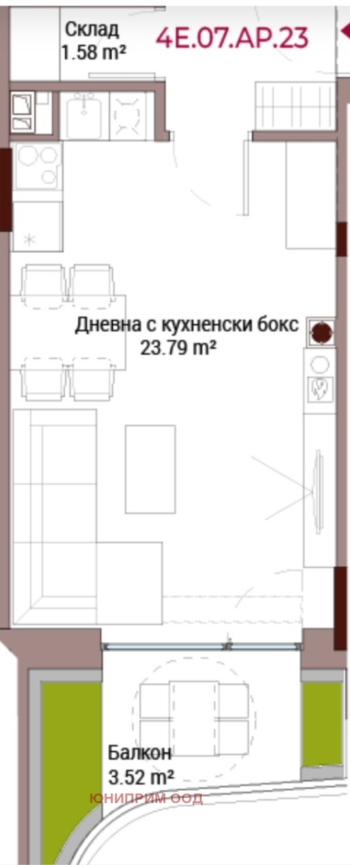 На продаж  1 спальня София , Лозенец , 88 кв.м | 27972617