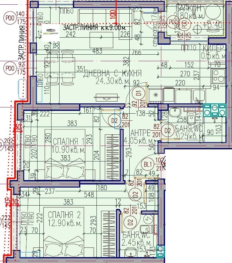 Na prodej  2 ložnice Plovdiv , Kjučuk Pariž , 87 m2 | 90357027