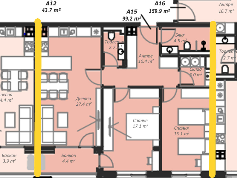 Продава 3-СТАЕН, гр. София, Кръстова вада, снимка 2 - Aпартаменти - 48159114