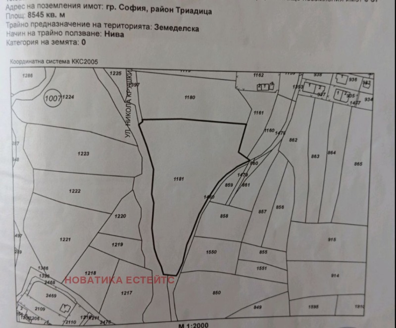 Продава  Парцел град София , Кръстова вада , 8545 кв.м | 48770853 - изображение [2]
