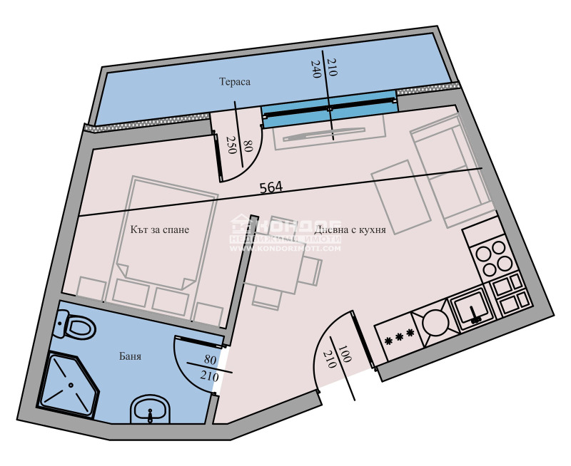 Продаја  Студио Пловдив , Каршијака , 42 м2 | 46599744 - слика [2]