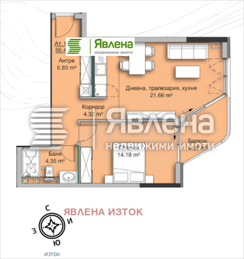 Продаја  1 спаваћа соба Софија , Крастова вада , 81 м2 | 95099772