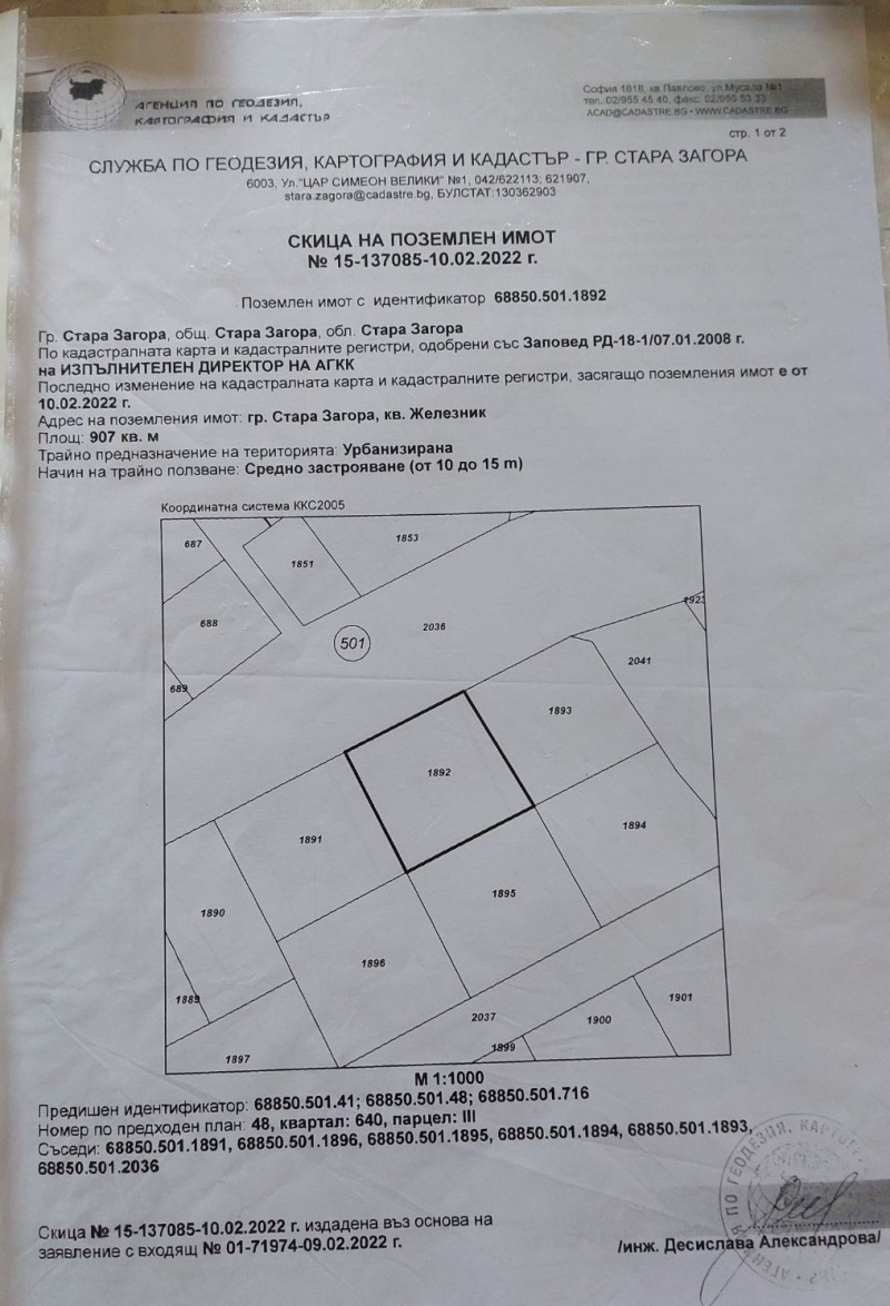 Продава ПАРЦЕЛ, гр. Стара Загора, Железник - център, снимка 2 - Парцели - 48935744