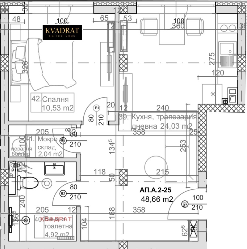 Продава 2-СТАЕН в град Варна, м-т Манастирски рид - 64 кв.м / 115 000 € » 224 920.45 лв., КВАДРАТ