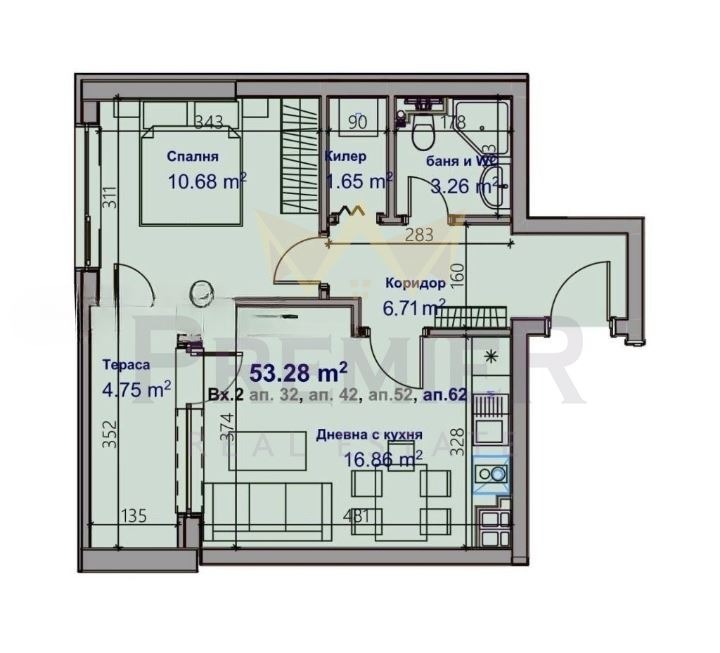 Myytävänä  1 makuuhuone Varna , Mladost 2 , 64 neliömetriä | 20691321 - kuva [5]