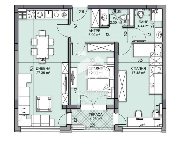À vendre  2 chambres Plovdiv , Gagarin , 104 m² | 59850559 - image [2]