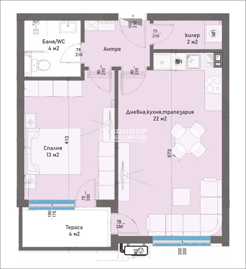 En venta  1 dormitorio Plovdiv , Karshiyaka , 66 metros cuadrados | 99801019 - imagen [2]