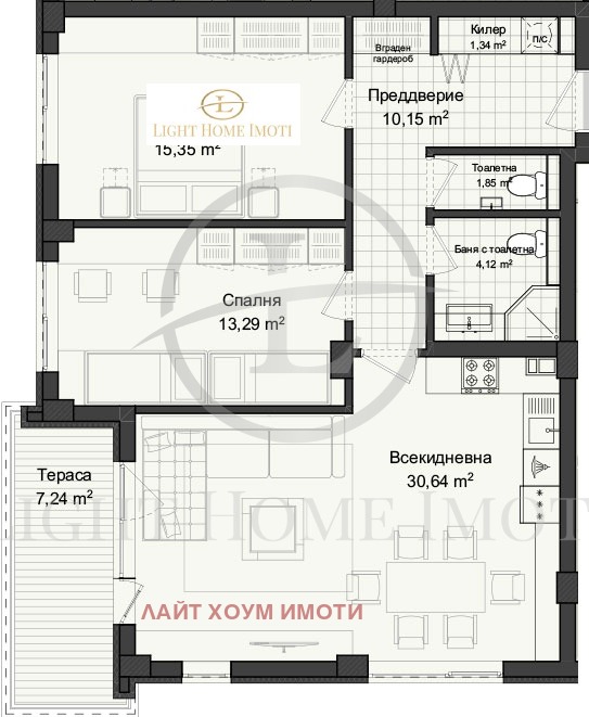 Eladó  2 hálószobás Plovdiv , Gagarin , 119 négyzetméter | 70735541 - kép [3]