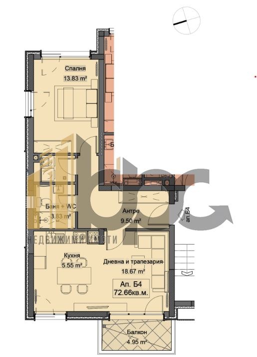 Eladó  1 hálószoba Sofia , m-t Kambanite , 88 négyzetméter | 53518077 - kép [3]