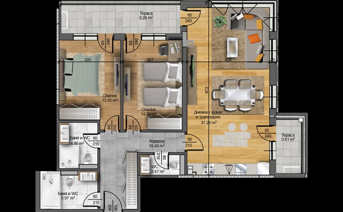 Продава 3-СТАЕН, гр. Пловдив, Христо Смирненски, снимка 2 - Апартаменти - 56267287