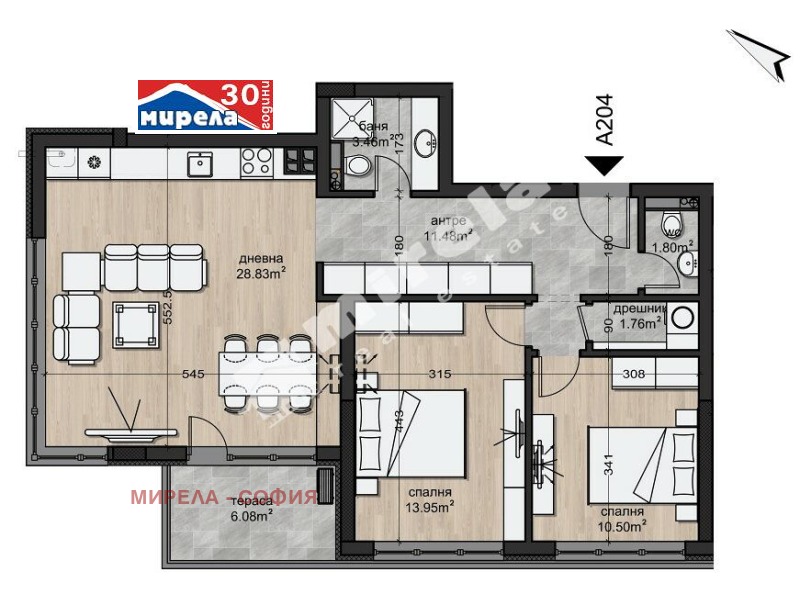 Продава 3-СТАЕН в град София, Овча купел - 105 кв.м / 299 876 € » 586 506.48 лв., МИРЕЛА - СОФИЯ