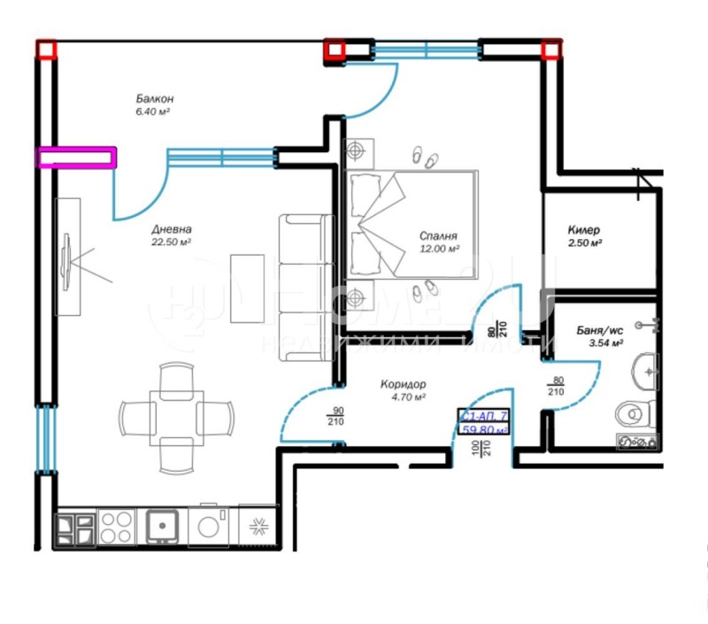 Продава  2-стаен град Варна , м-т Пчелина , 67 кв.м | 65014900 - изображение [2]