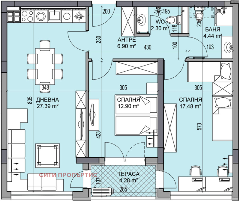 Te koop  2 slaapkamers Plovdiv , Gagarin , 104 m² | 81743425 - afbeelding [10]