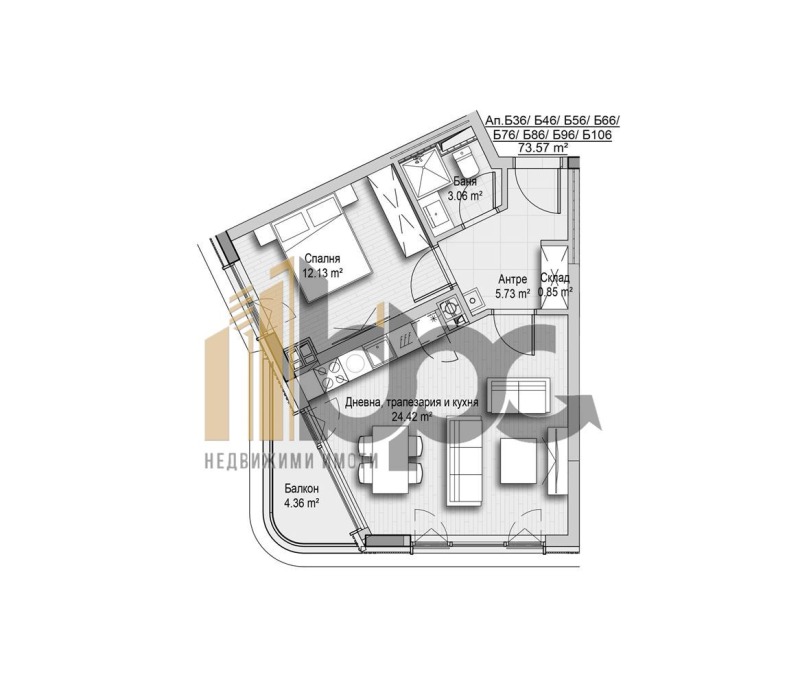 Продава 2-СТАЕН, гр. София, Кръстова вада, снимка 2 - Апартаменти - 53073503
