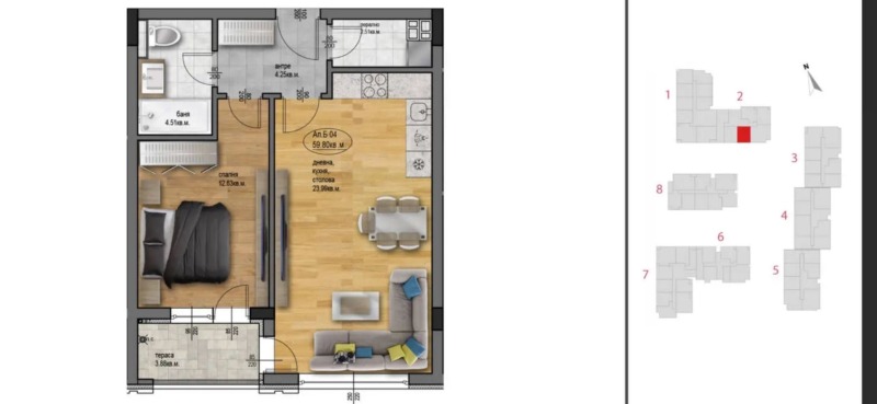 In vendita  1 camera da letto Plovdiv , Ostromila , 72 mq | 75621286 - Immagine [6]