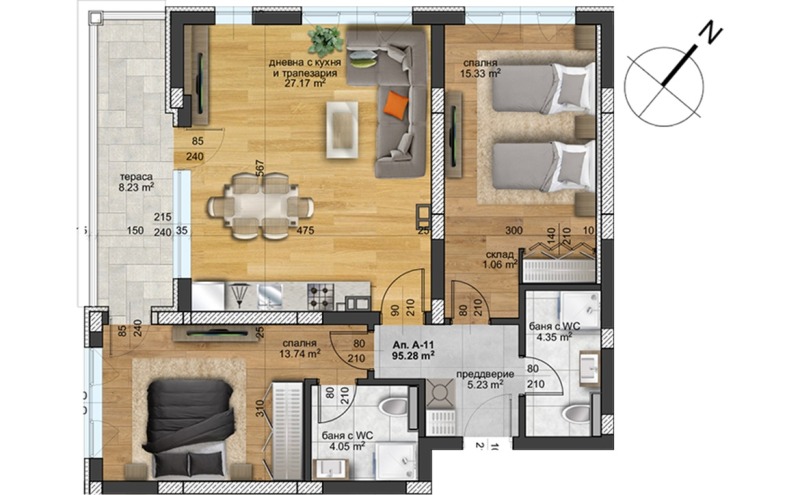 Zu verkaufen  2 Schlafzimmer Plowdiw , Hristo Smirnenski , 107 qm | 90920235 - Bild [2]