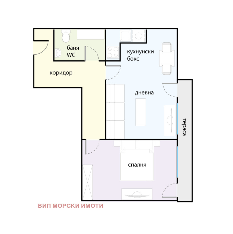 Продава 2-СТАЕН, гр. Бургас, Изгрев, снимка 5 - Апартаменти - 52403732