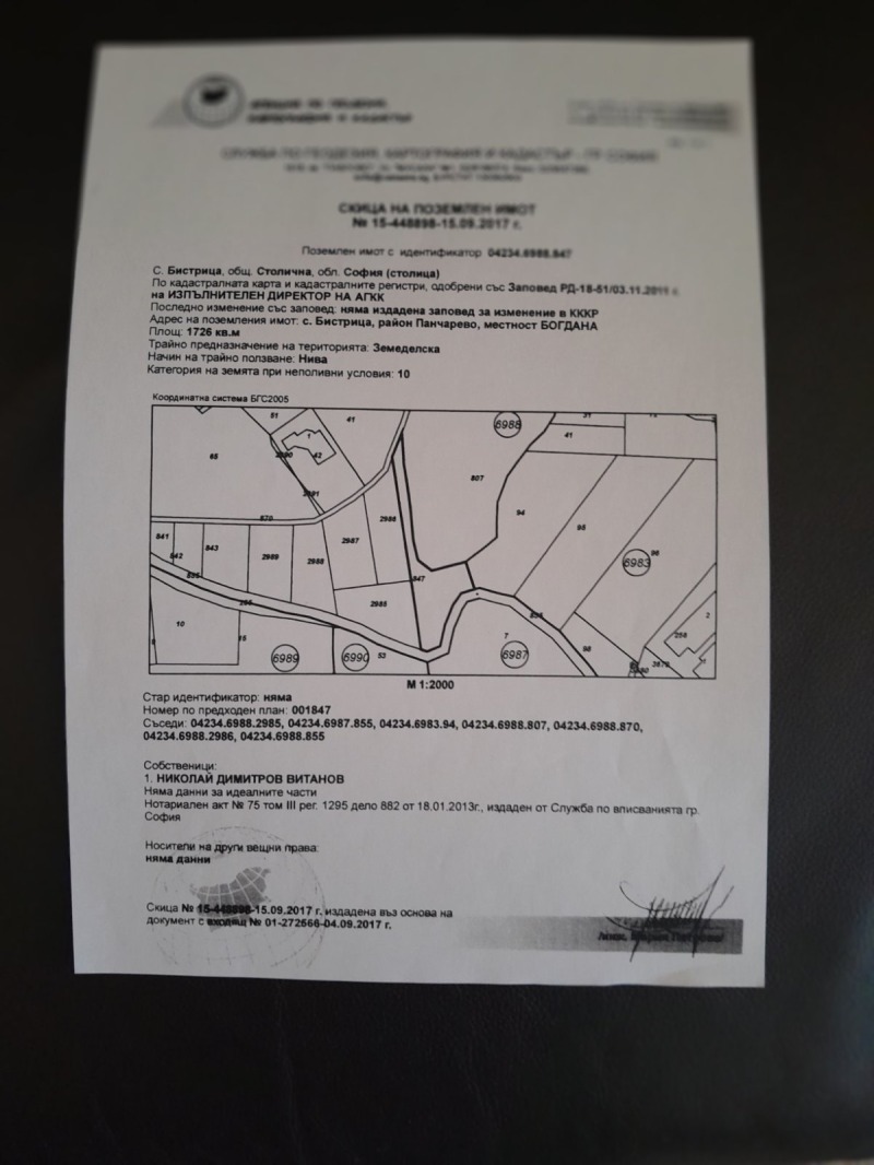 À vendre  Parcelle Sofia , Bistritsa , 1726 m² | 24877122