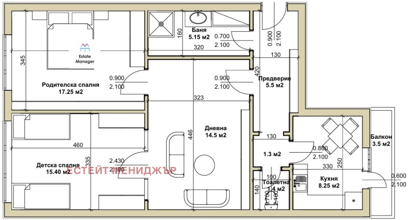 Na prodej  2 ložnice Sofia , Centar , 103 m2 | 99586461 - obraz [12]