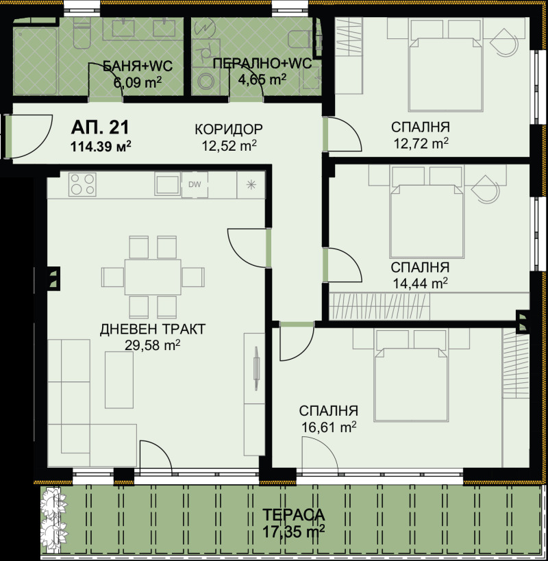 Продава МНОГОСТАЕН, гр. Варна, Бриз, снимка 4 - Aпартаменти - 46844388