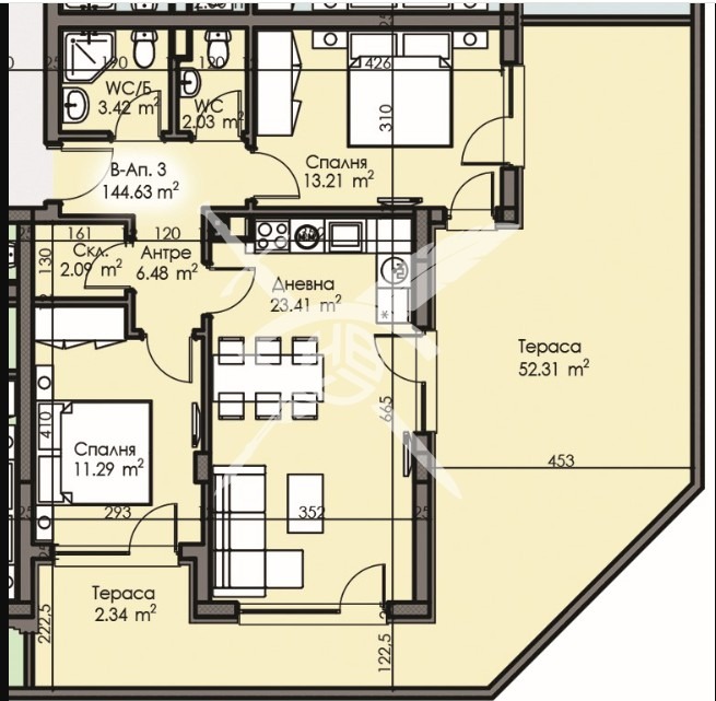 Продава 3-СТАЕН, гр. Бургас, Изгрев, снимка 2 - Aпартаменти - 48251241