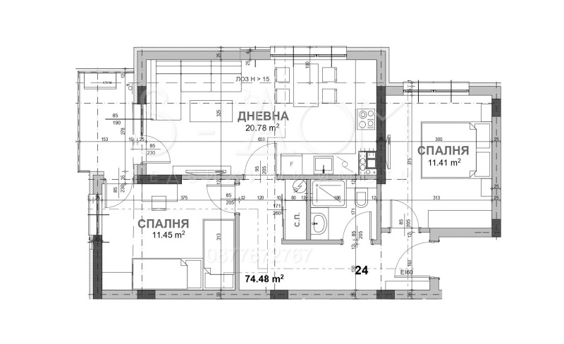 Продава 3-СТАЕН, гр. Стара Загора, Казански, снимка 2 - Aпартаменти - 48974849