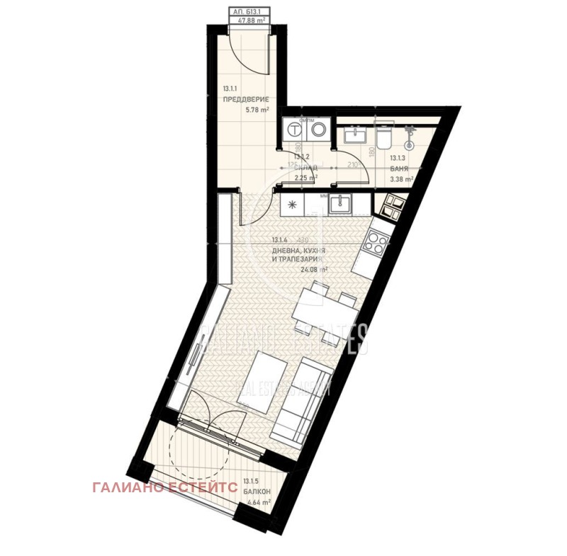 Продава 1-СТАЕН, гр. София, Овча купел 2, снимка 3 - Апартаменти - 53243721