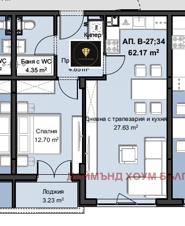 Eladó  1 hálószoba Plovdiv , Hristo Smirnenski , 79 négyzetméter | 79279226 - kép [2]