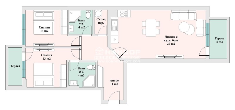 Zu verkaufen  2 Schlafzimmer Plowdiw , Trakija , 117 qm | 40605104 - Bild [2]