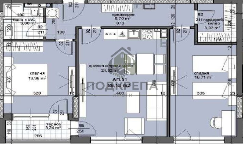 Продается  2 спальни Пловдив , Тракия , 100 кв.м | 14932562 - изображение [2]