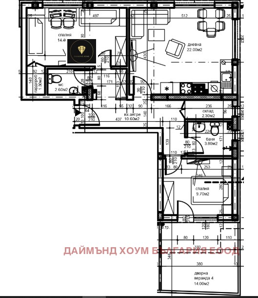 For Sale  2 bedroom Plovdiv , Hristo Smirnenski , 108 sq.m | 81964187 - image [2]
