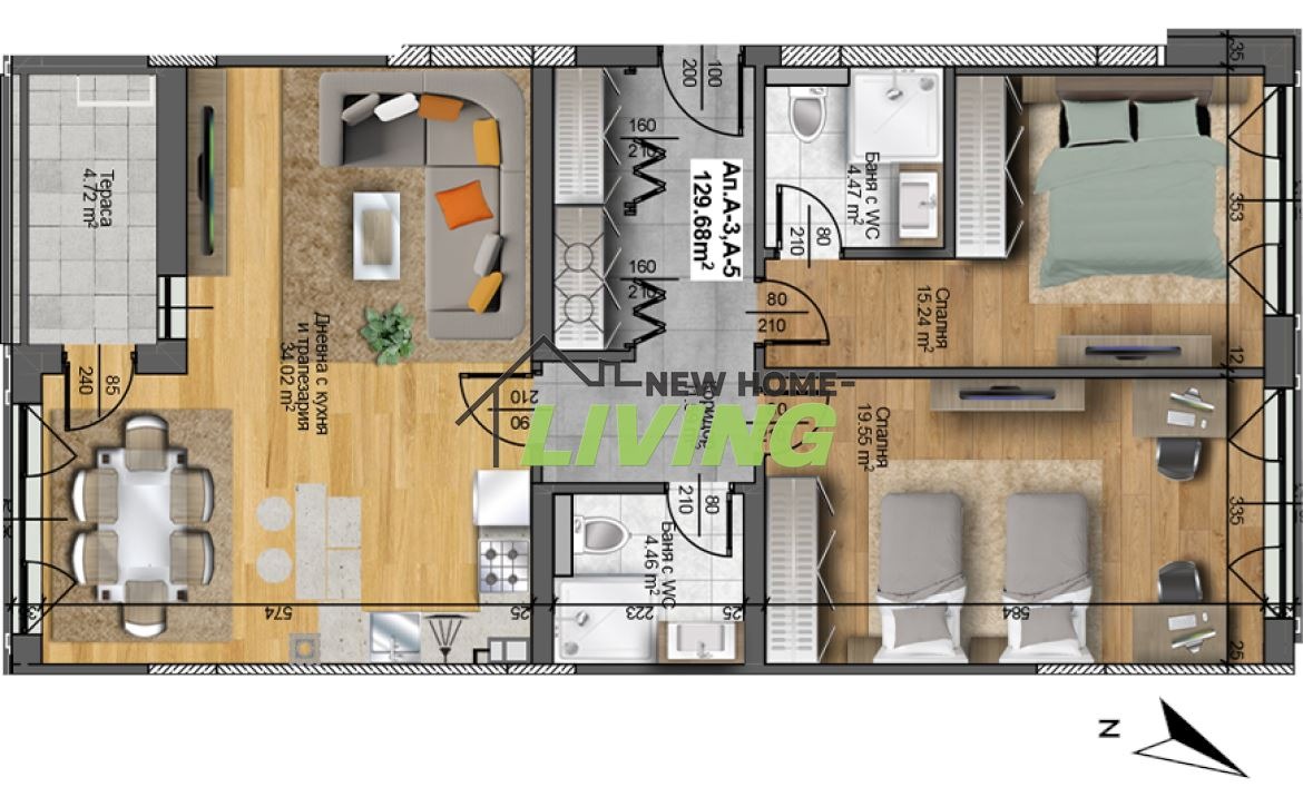 Продава 3-СТАЕН, гр. Пловдив, Христо Смирненски, снимка 2 - Апартаменти - 49493656