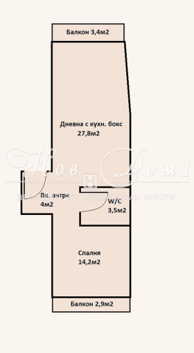 1 Schlafzimmer Zentar, Warna 8