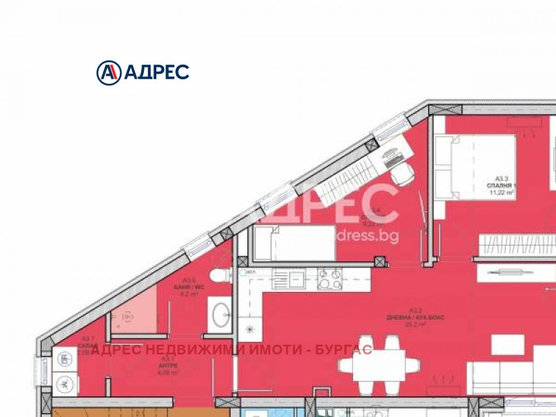 Na prodej  2 ložnice Burgas , Meden rudnik - zona D , 98 m2 | 39718911 - obraz [2]