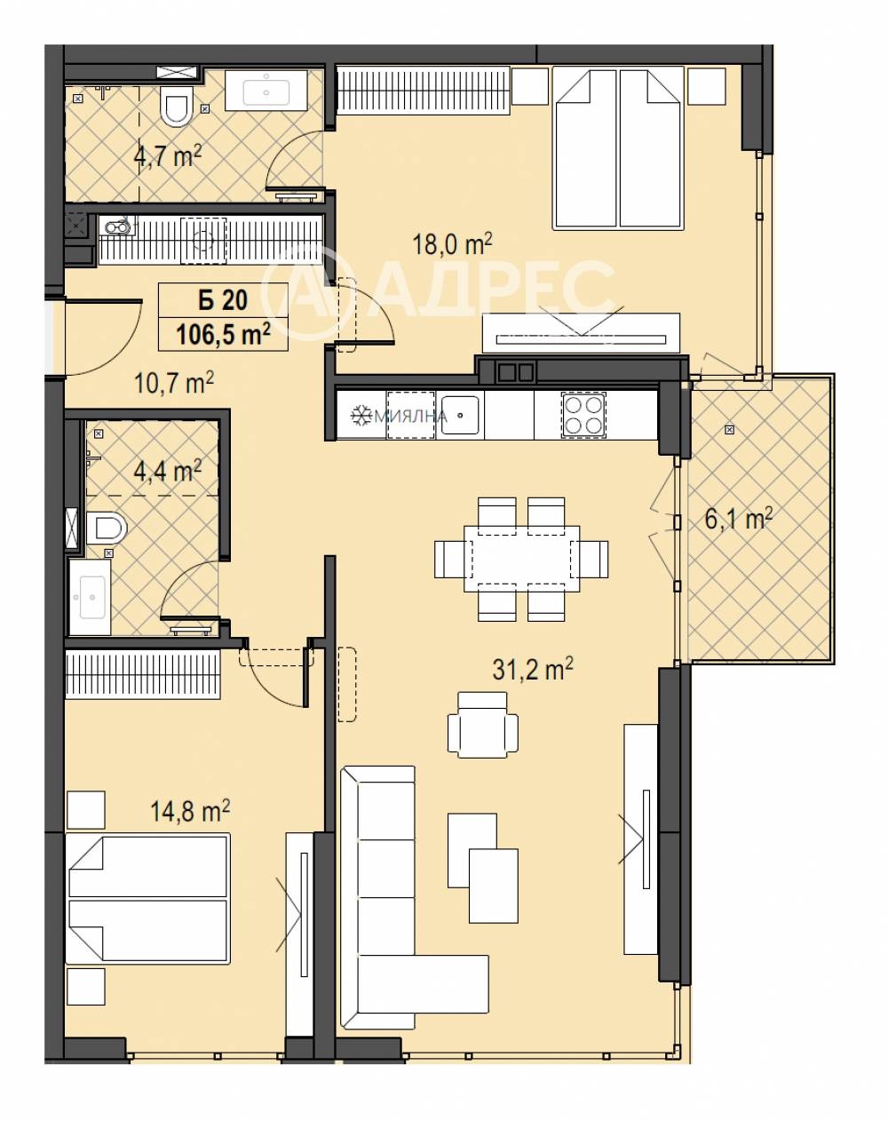 Продава 3-СТАЕН, гр. София, Бояна, снимка 4 - Апартаменти - 54143437