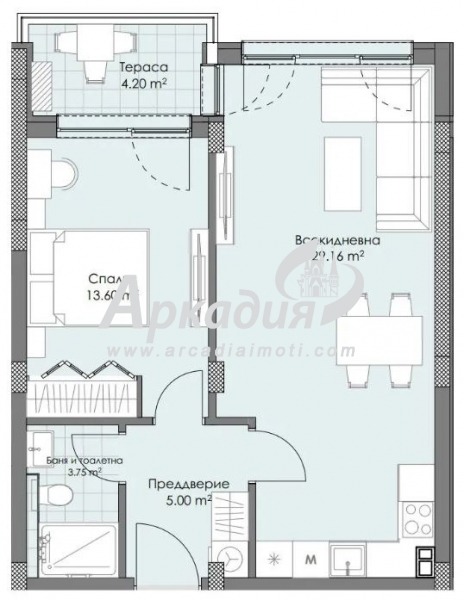 Продается  1 спальня Пловдив , Остромила , 74 кв.м | 24352425 - изображение [2]