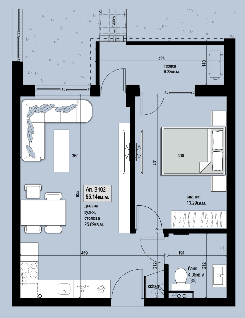 Till salu  1 sovrum Plovdiv , Hristo Smirnenski , 65 kvm | 82870443 - bild [2]