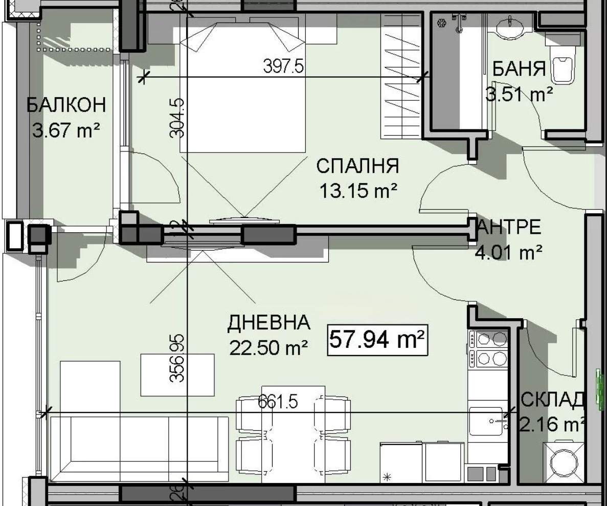 Продава 2-СТАЕН, гр. София, Манастирски ливади, снимка 3 - Апартаменти - 53981097
