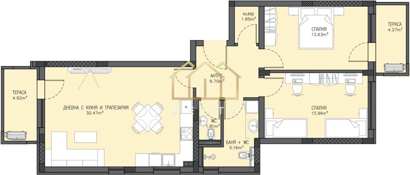 À vendre  2 chambres Plovdiv , Belomorski , 99 m² | 41721381 - image [4]
