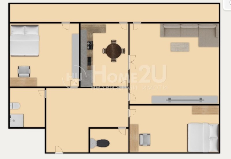 En venta  2 dormitorios Varna , Tsveten kvartal , 90 metros cuadrados | 97997030 - imagen [4]