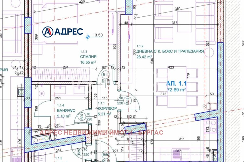 Продава 2-СТАЕН, гр. Бургас, Лазур, снимка 3 - Aпартаменти - 48307778