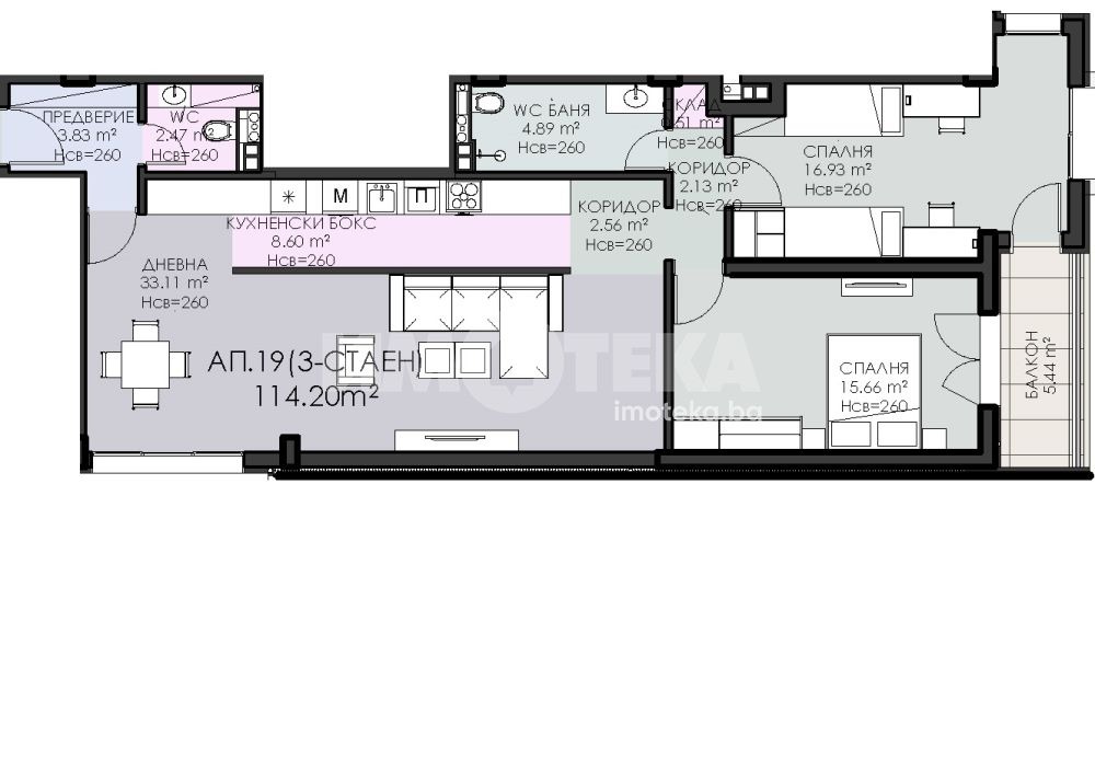 Продава 3-СТАЕН, гр. София, Овча купел, снимка 4 - Апартаменти - 54507025