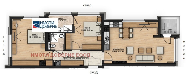 Satılık  2 yatak odası Sofia , Mladost 1A , 128 metrekare | 30421478