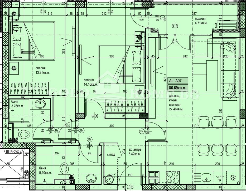 Продава 3-СТАЕН, гр. Пловдив, Христо Смирненски, снимка 2 - Апартаменти - 54532246